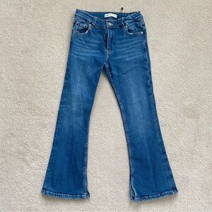 NEW Zara The Flare Split Hem Jeans, Sz 10